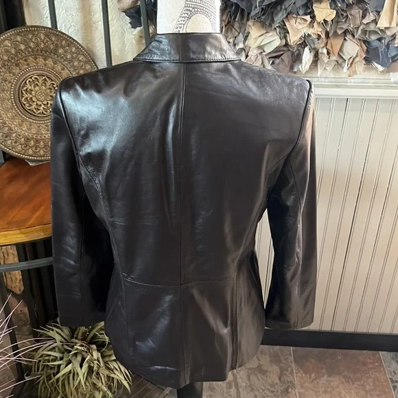 ALFANI Petite Leather Coat - Picture 2 of 8